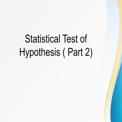 Test of hypothesis (t)