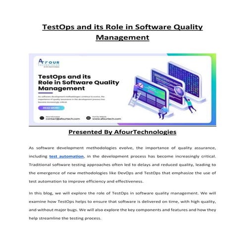 TestOps and its Role in Software Quality Management - AfourTech USA.docx