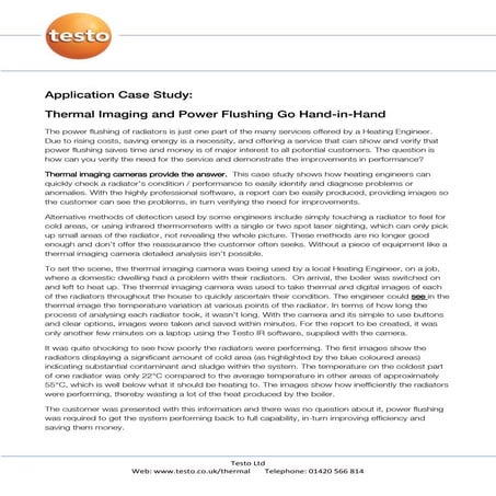 Testo thermal imaging power flushing application story
