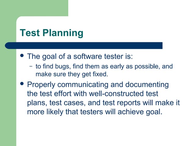 Test planning
