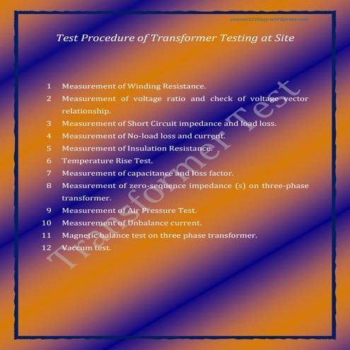 Transformer Site test