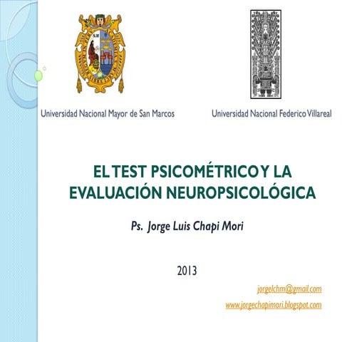 El test psicométrico y la evaluación neuropsicológica
