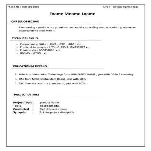 Test resume