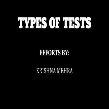 Types of Psychological Test 