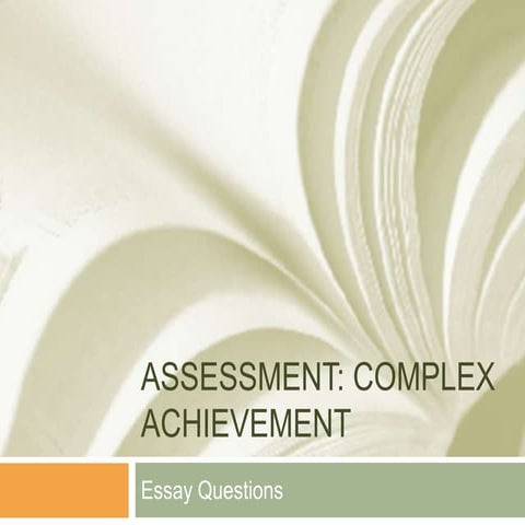Tests and Measurements Essay Questions