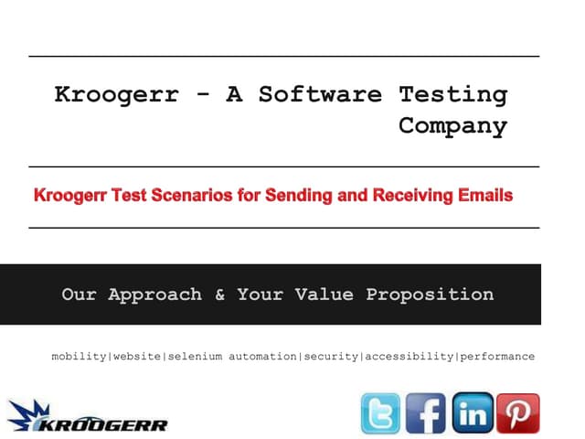 Test scenarios for sending & receiving emails