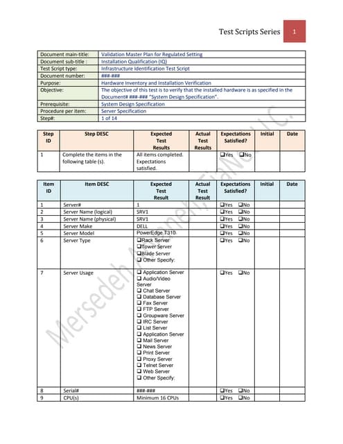 Validation Master Plan