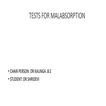 Tests for malabsorption