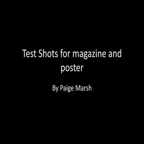 Test shots for magazine and poster 