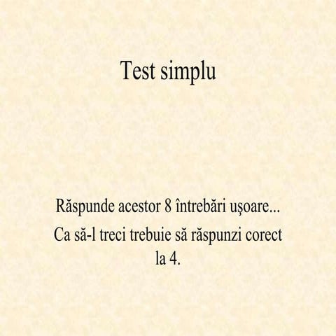 Test Simplu de cultura generala