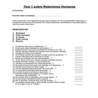 Test sobre relaciones humanas