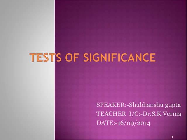 Tests of significance