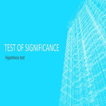 Tests of significance  