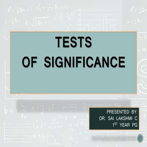 Tests of significance Periodontology