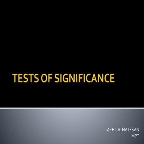 Tests of significance
