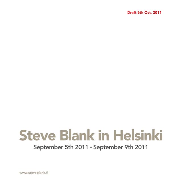 steve blank in finland sept 2011