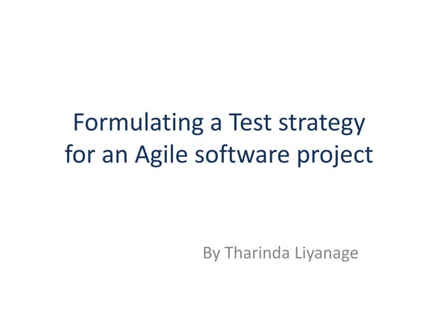 Agile Testing Strategy
