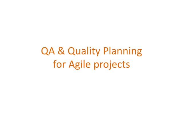 Testing strategy for agile projects updated