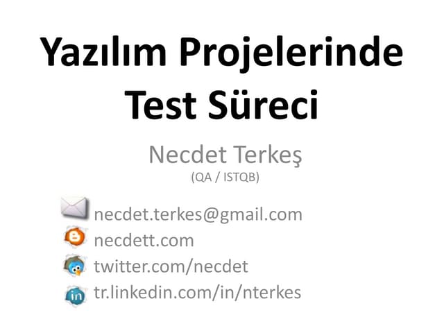 Yazilim Projelerinde Test Sureci