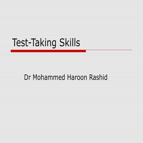 Test taking skills