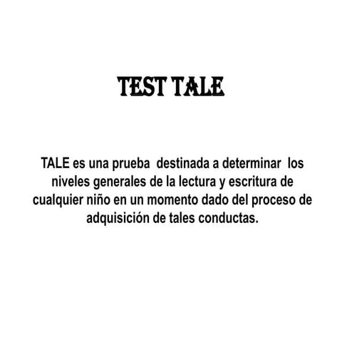 Test tale