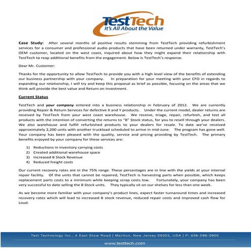 Test Tech Audio Products Case Study060712