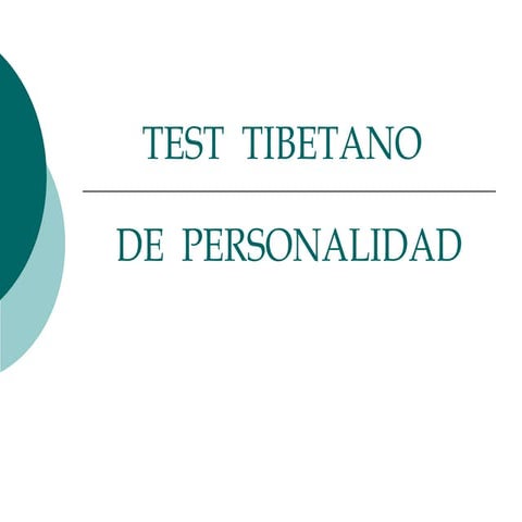 Test De Personalidad Tibetano 11888 | PPS