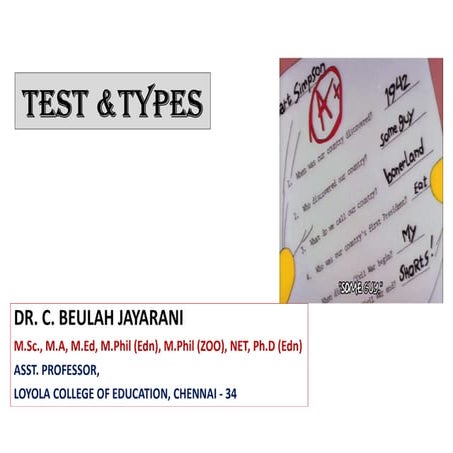 Test &amp; types