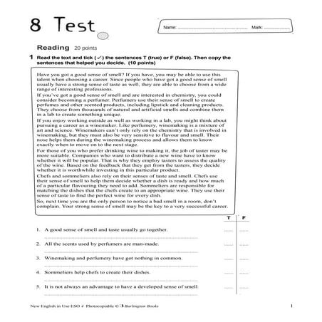 Test unidad 4 new english in use 4 eso