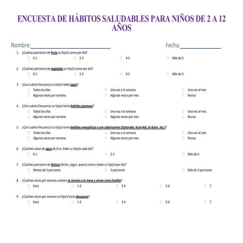 Diagnostico vida saludable | PDF