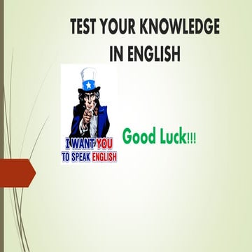 Test your knowledge - prova 1ª série