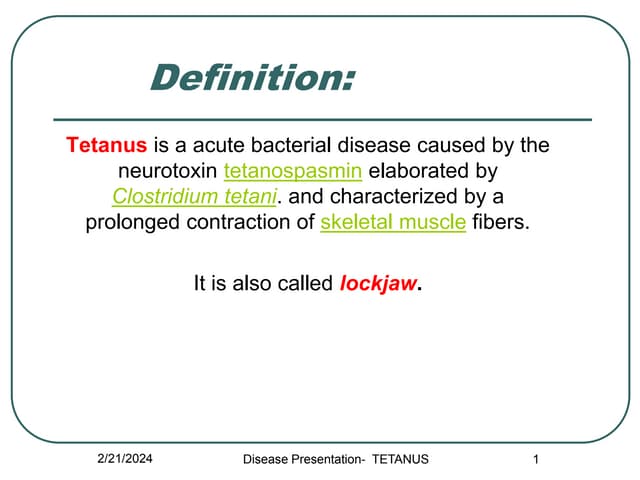 Tetanus | PPTX