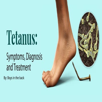 Bacterial infections- Tetanus 11th grade presentation | PPTX