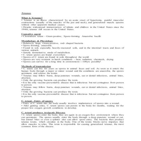 Tetanus | PDF