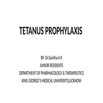 TETANUS PROPHYLAXIS AND VIT K Supplements