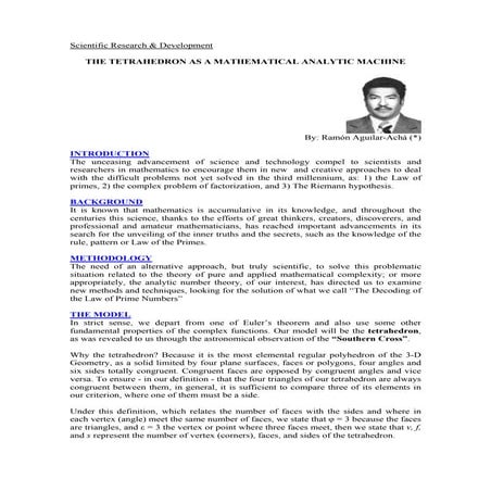 The tetrahedron as a mathematical analytic machine