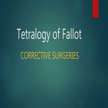 Tetrology of fallot corrective surgeries