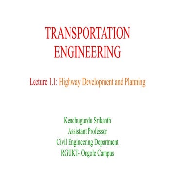 Highway Development and Planning Transportation Engineering
