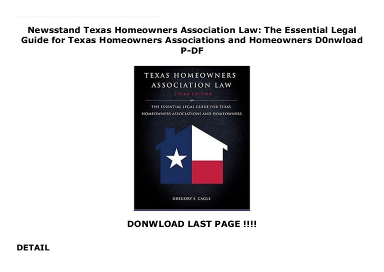 Newsstand Texas Homeowners Association Law The Essential Legal Gui…