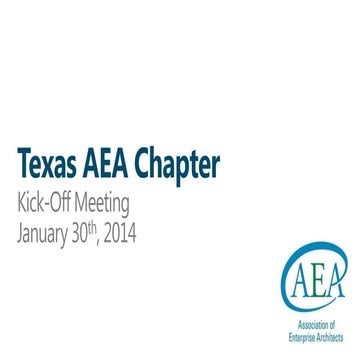 Texas Association of Enterprise Architects Kick-Off Meeting