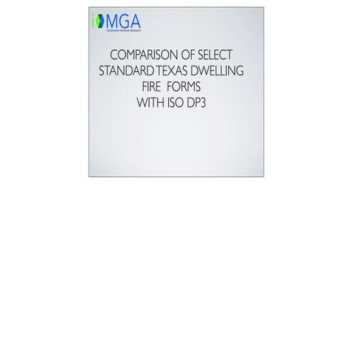 Texas and ISO Dwelling Fire Comparison presentation with notes | PDF