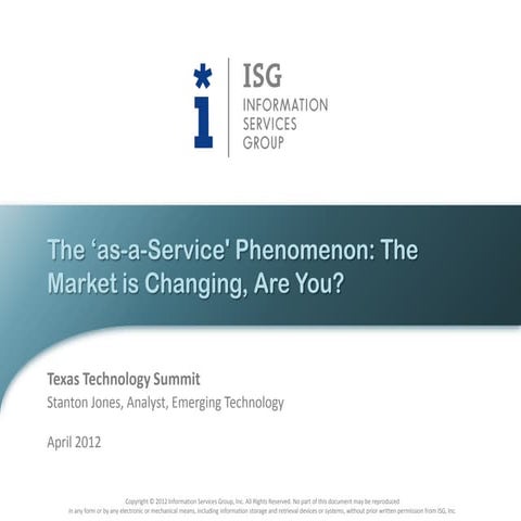 The ‘as-a-Service' Phenomenon: The Market is Changing, Are You?