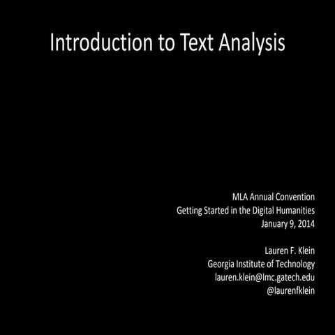 Introduction to Text Analysis
