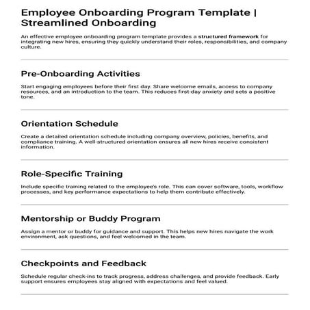 Employee Onboarding Program Template | Streamlined Onboarding