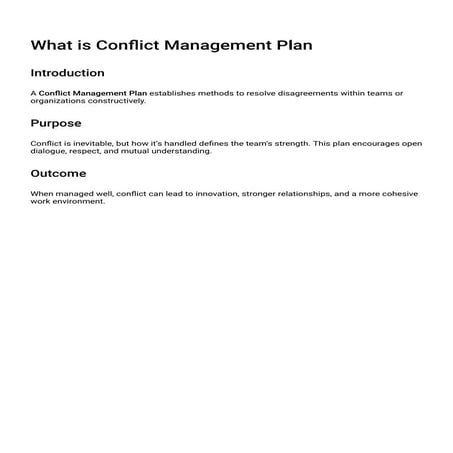 What is Conflict Management Plan and Why its important?