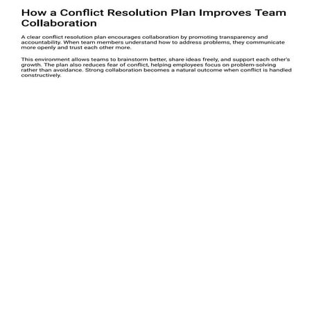How a Conflict Resolution Plan Improves Team Collaboration