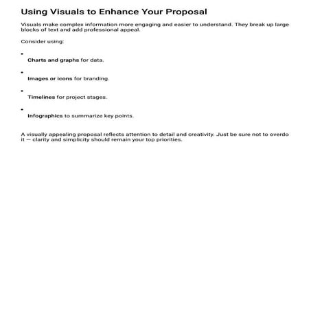 What is Using Visuals to Enhance Your Proposal