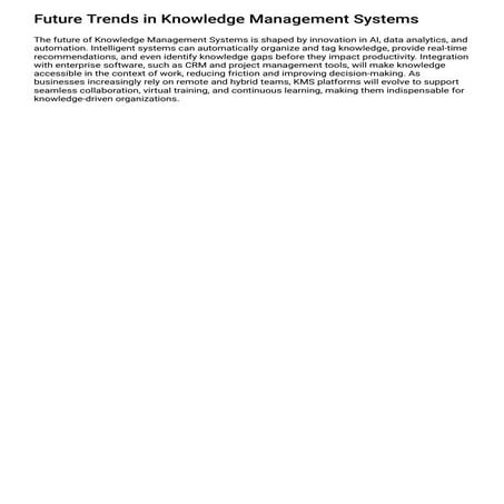 Future Trends in Knowledge Management Systems
