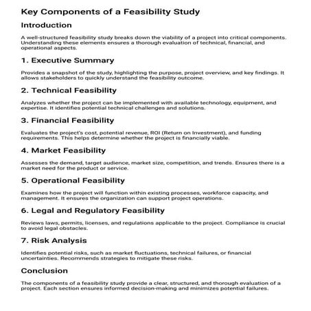 What are the Key Components of a Feasibility Study?