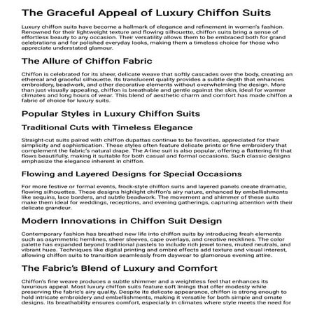 The Graceful Appeal of Luxury Chiffon Suits